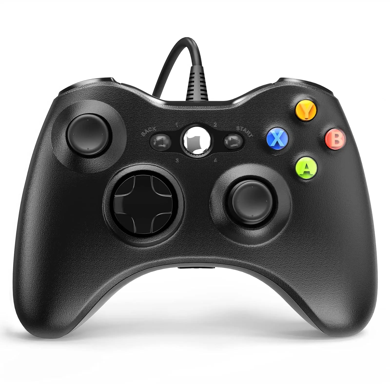 Wired Gamepad For Xbox 360 Game Controller with Dual-Vibration Turbo Compatible X box 360/360 Slim and PC Window Joystick